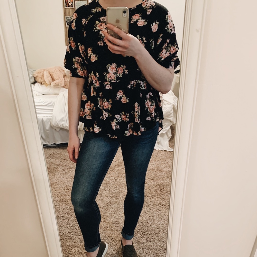 Black and rose blouse like new from Alter’d State